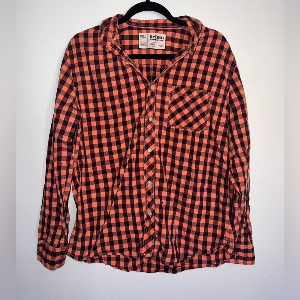 Urban Pipeline Mens Button Down Blouse Large